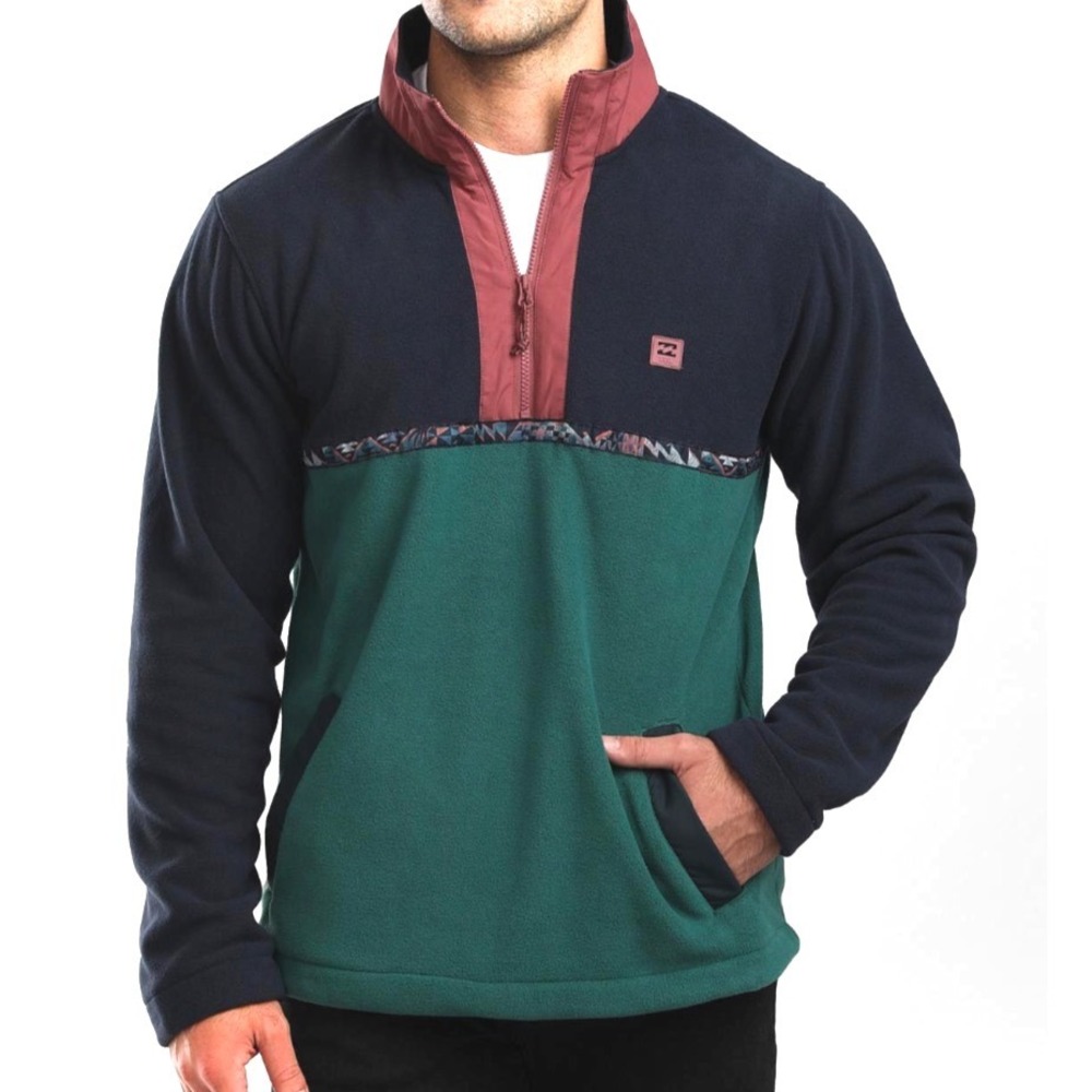 BILLABONG Boundary Fleece Pullover Jacket A/DIV HALF ZIP SWEATSHIRT Blue/Teal S